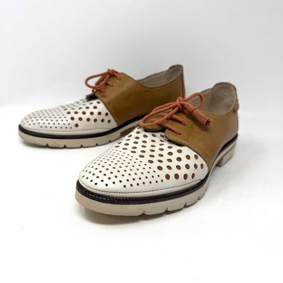 Vintage PIKOLINOS Womens Leather Oxford Shoes With Perforated Detail Sz 39 8.5 - Picture 10 of 11